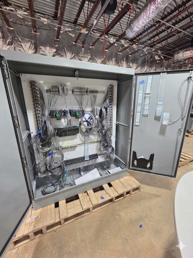 Electrical cabinet assembled in a controlled production environment