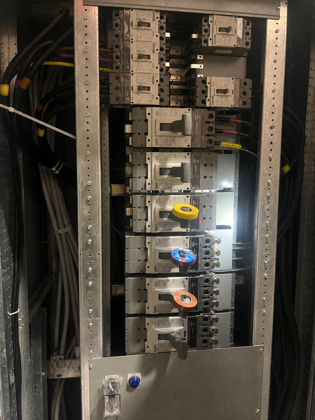Temporary power distribution equipment in an electrical panel