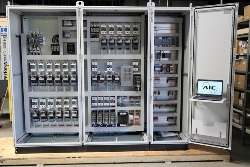 Completed industrial electrical panelboard
